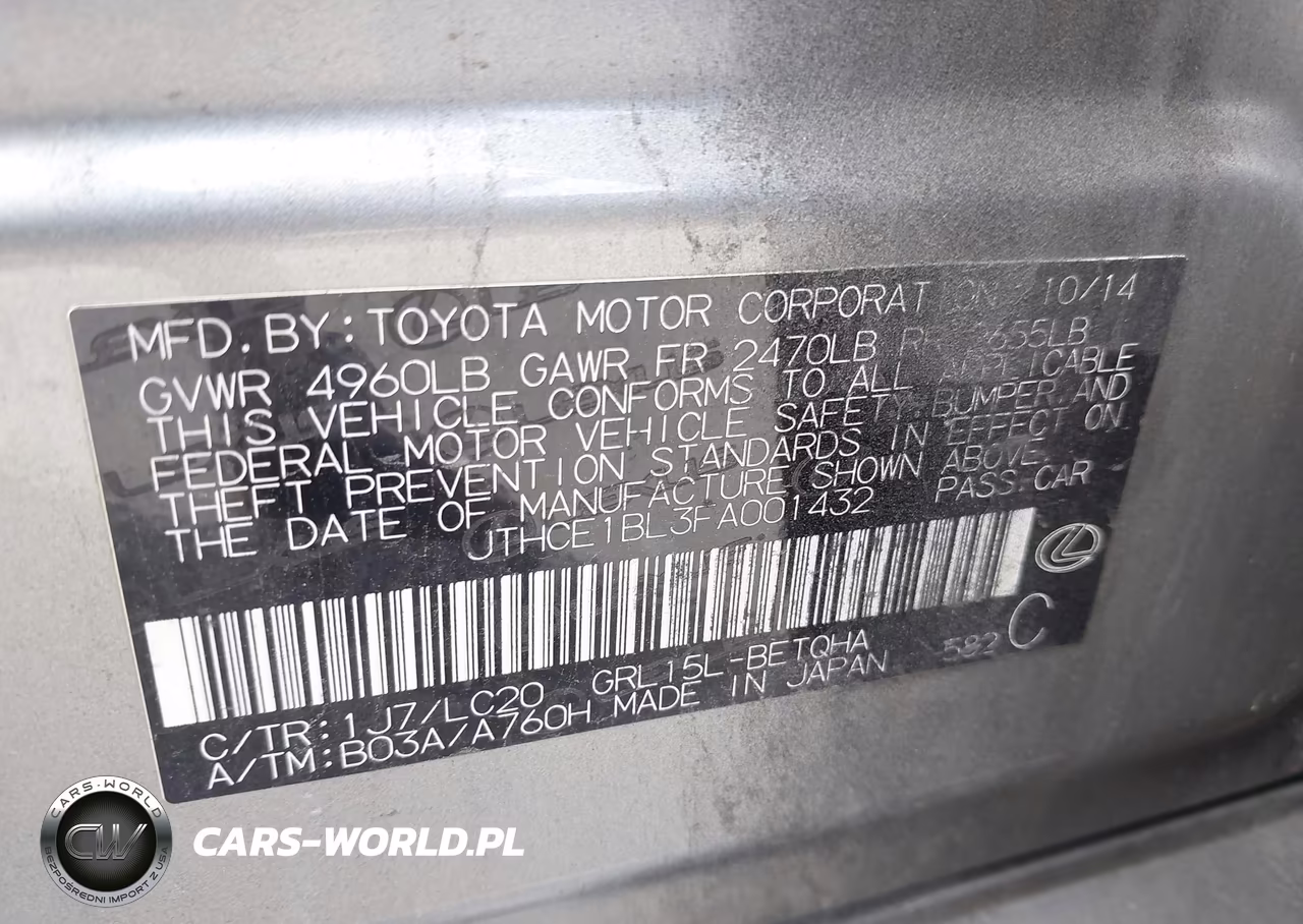 2015 Lexus Gs 350 VIN:JTHCE1BL3FA001432 - 9