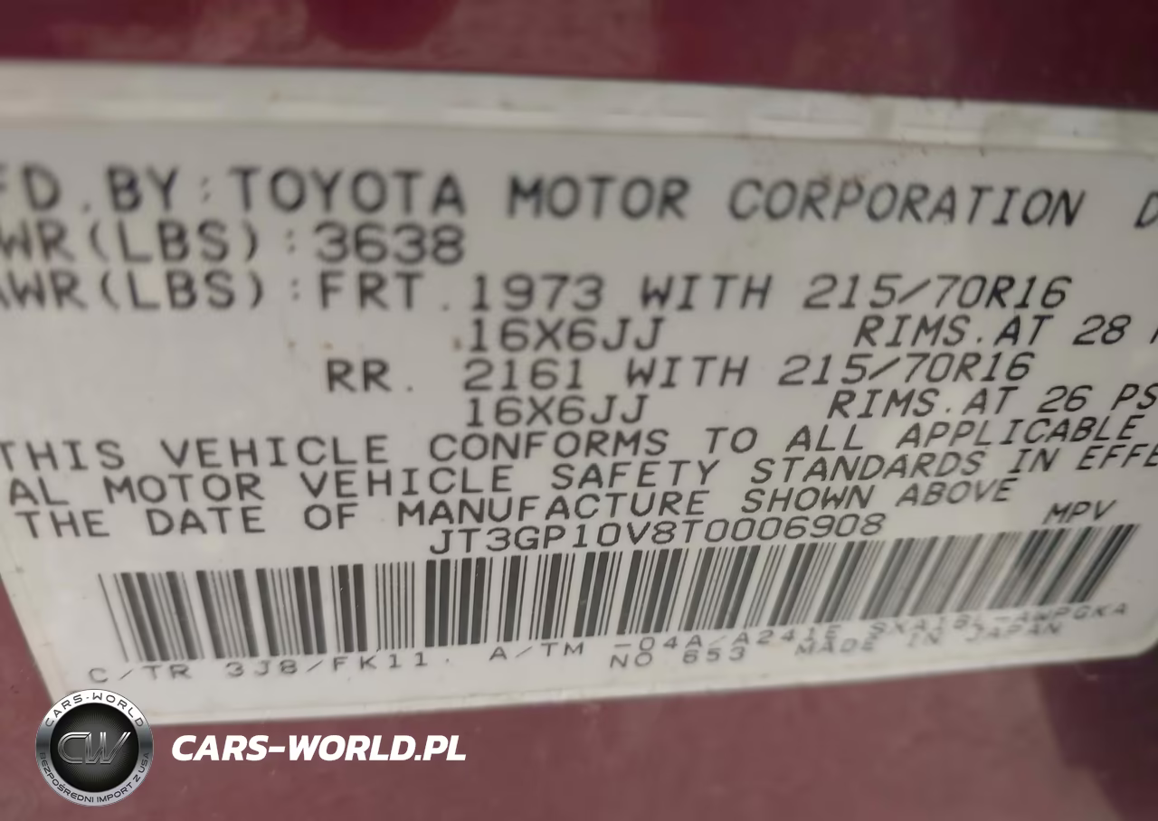 1996 Toyota Rav4 VIN:JT3GP10V8T0006908 - 9