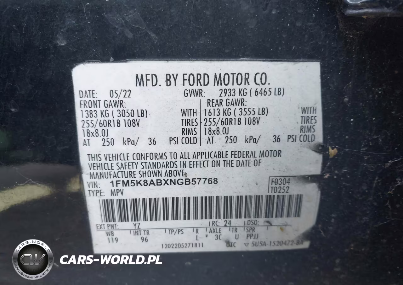 2022 Ford Police Interceptor Utility VIN:1FM5K8ABXNGB57768 - 9