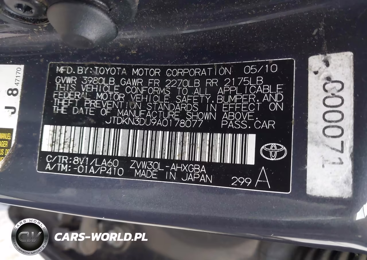 2010 Toyota Prius Iv VIN:JTDKN3DU9A0178077 - 9