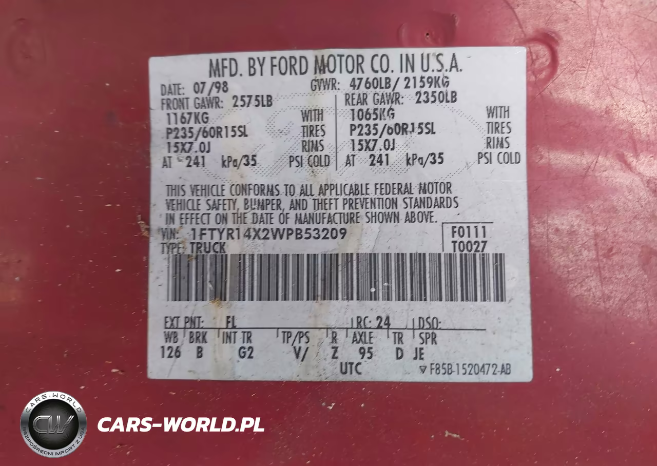 1998 Ford Ranger Splash-Xl-Xlt VIN:1FTYR14X2WPB53209 - 9