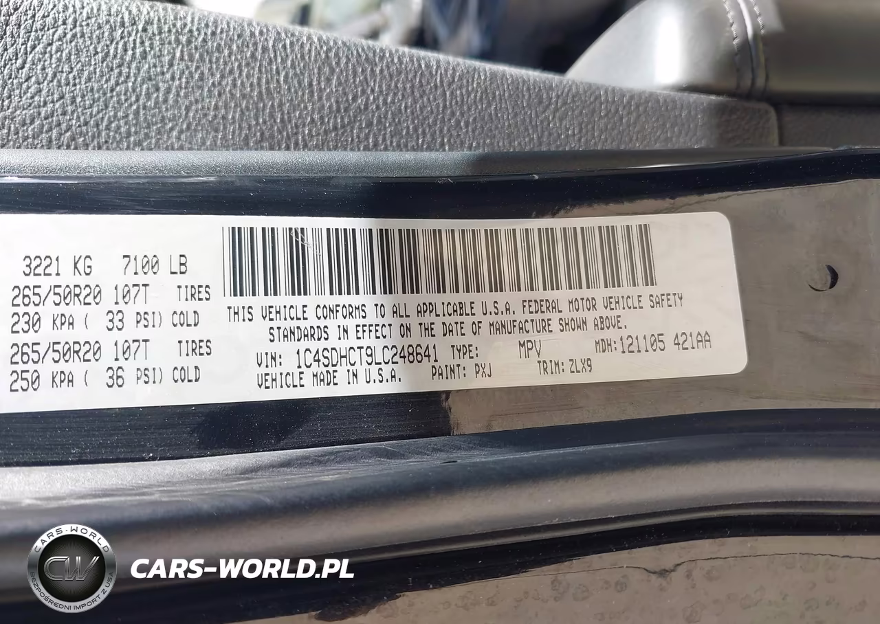 2020 Dodge Durango R-T Rwd VIN:1C4SDHCT9LC248641 - 9