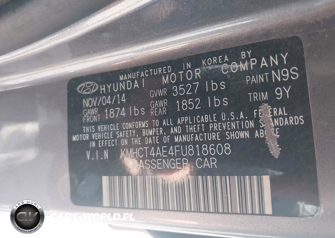 2015 Hyundai Accent Gls VIN:KMHCT4AE4FU818608 - 9
