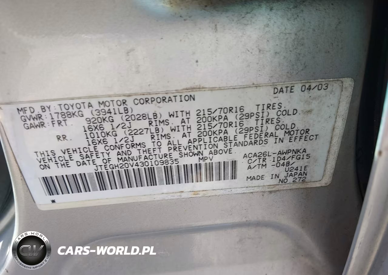 2003 Toyota Rav4 VIN:JTEGH20V430109835 - 9