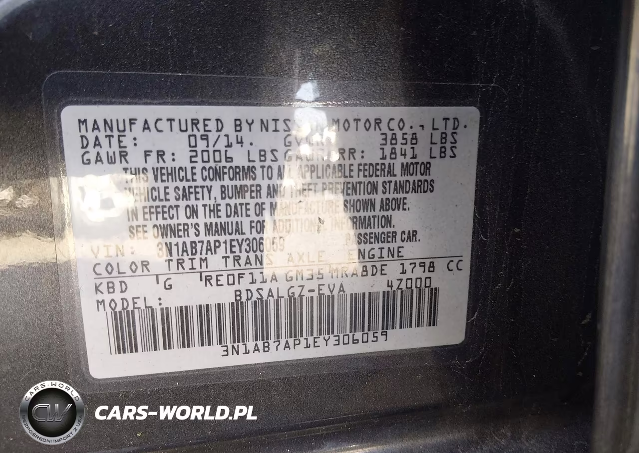 2014 Nissan Sentra Sl VIN:3N1AB7AP1EY306059 - 9