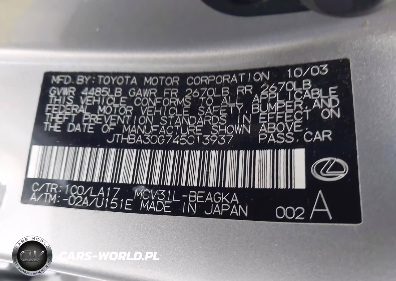 2004 Lexus Es 330 VIN:JTHBA30G745013937 - 9