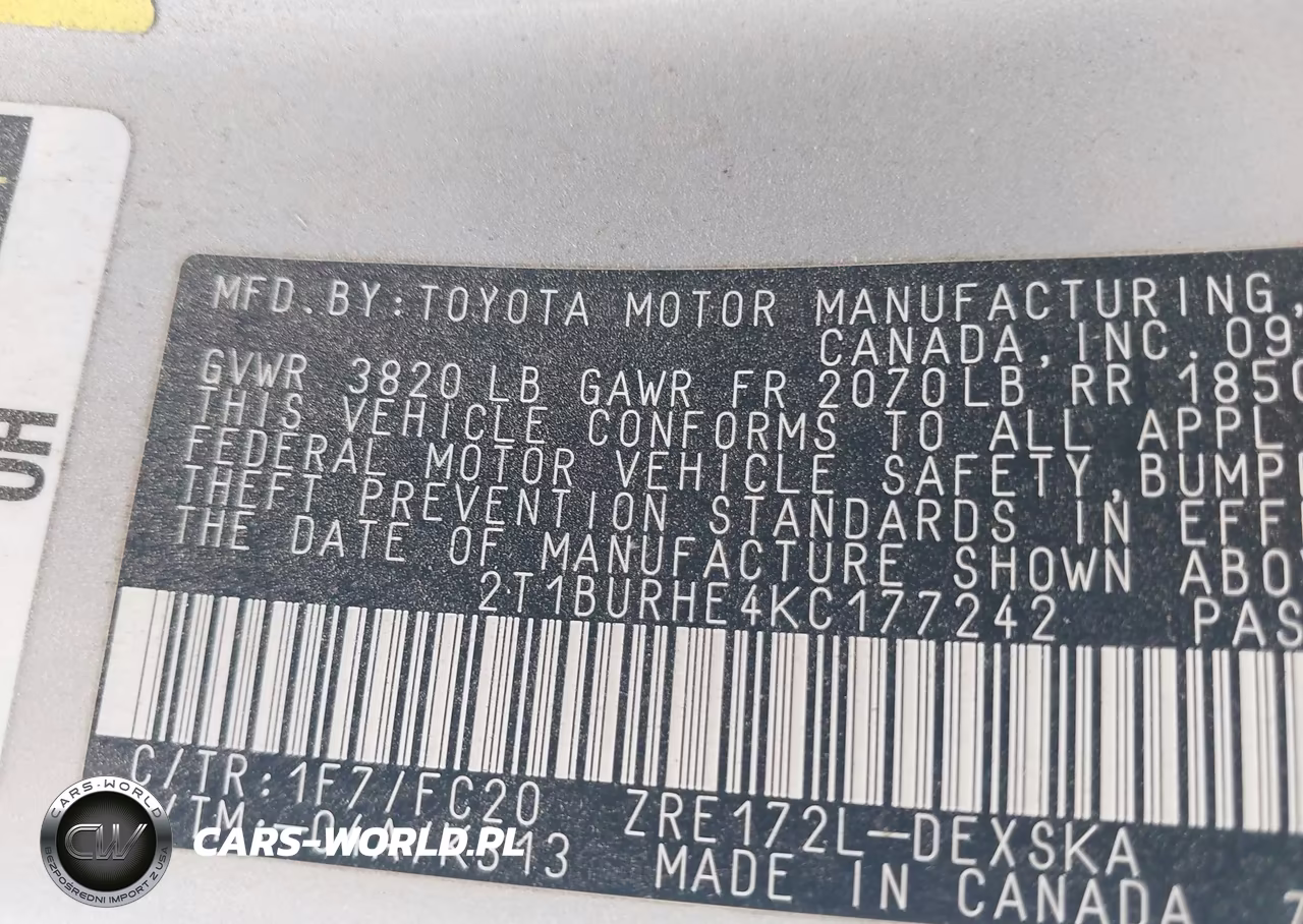 2019 Toyota Corolla Se VIN:2T1BURHE4KC177242 - 9