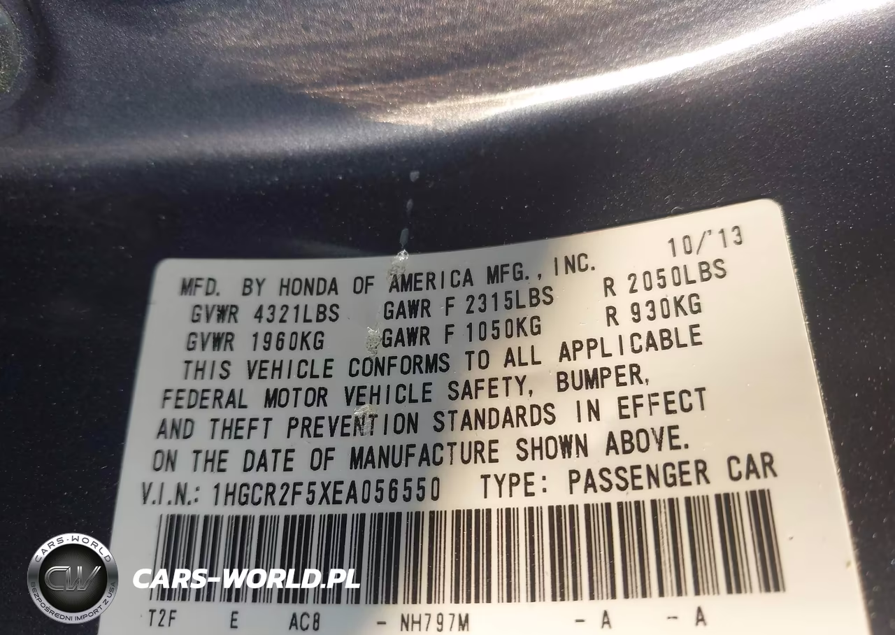 2014 Honda Accord Sport VIN:1HGCR2F5XEA056550 - 9