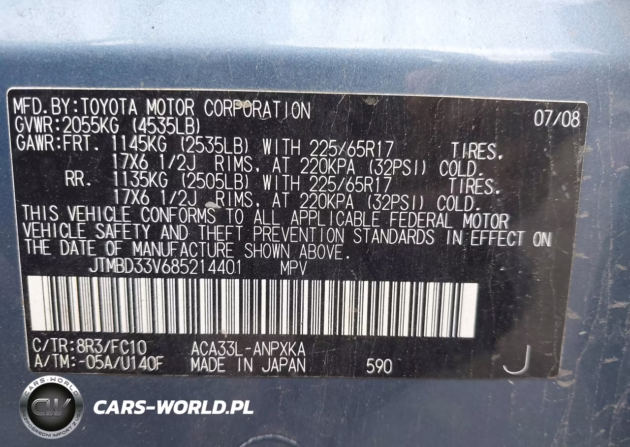 2008 Toyota Rav4 VIN:JTMBD33V685214401 - 9
