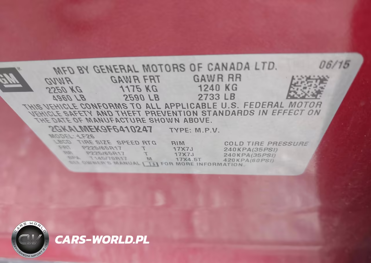 2015 GMC Terrain Sle-1 VIN:2GKALMEK9F6410247 - 9