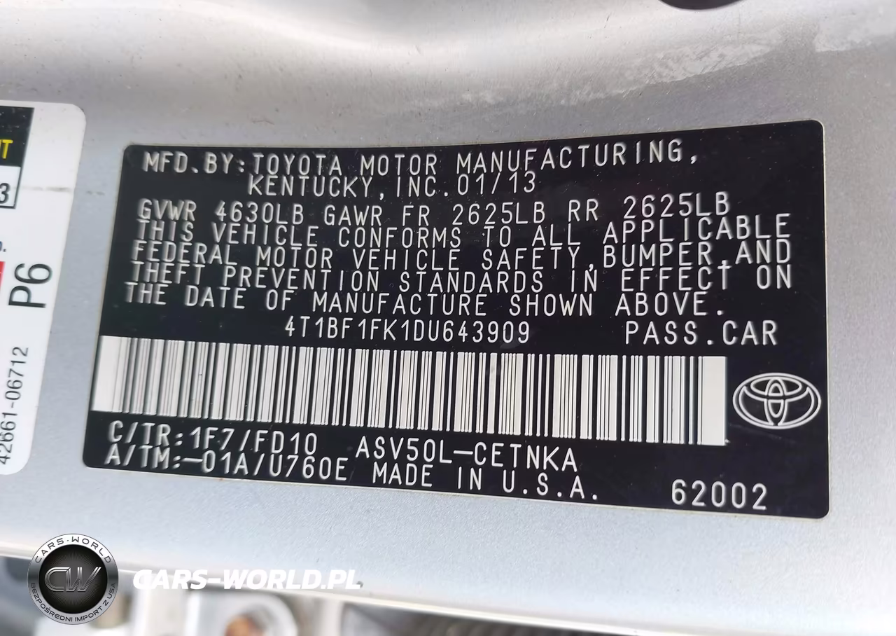 2013 Toyota Camry Le VIN:4T1BF1FK1DU643909 - 9