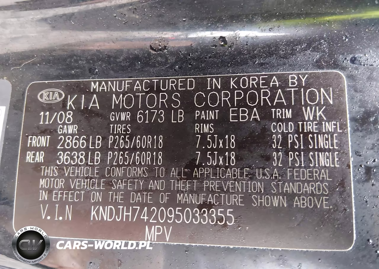 2009 Kia Borrego Ltd VIN:KNDJH742095033355 - 9
