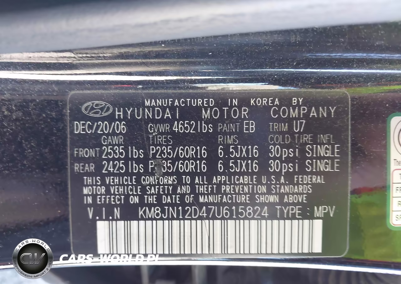 2007 Hyundai Tucson Limited-Se VIN:KM8JN12D47U615824 - 9