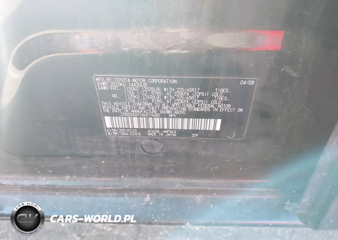2008 Toyota Rav4 VIN:JTMZD33V186074685 - 9