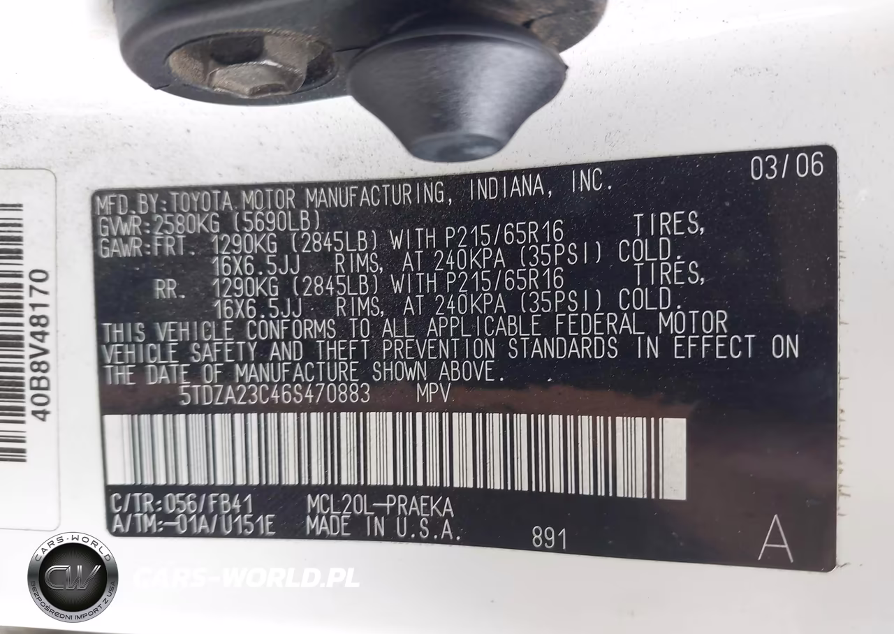 2006 Toyota Sienna Ce VIN:5TDZA23C46S470883 - 9