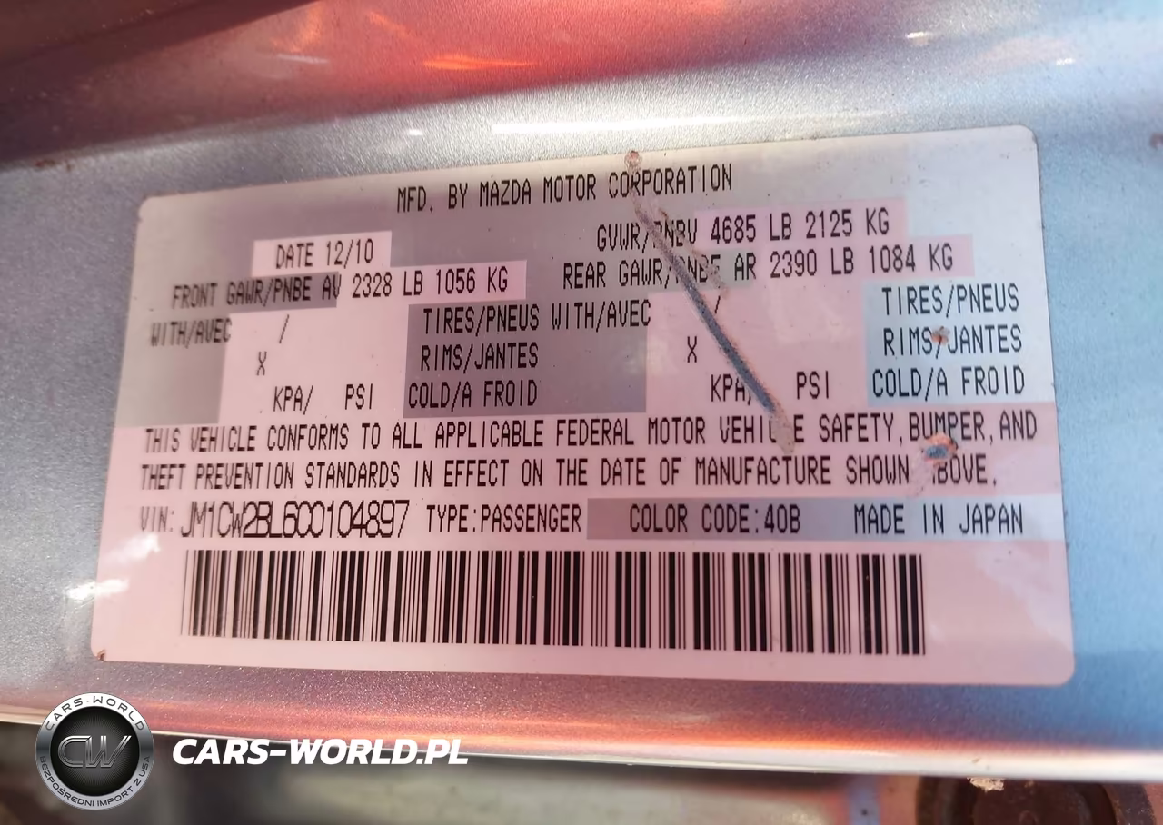 2012 Mazda Mazda5 Sport VIN:JM1CW2BL6C0104897 - 9
