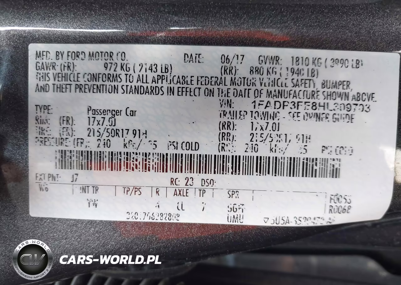 2017 Ford Focus Se VIN:1FADP3FE8HL309703 - 9