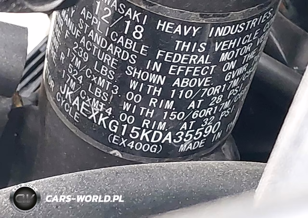 2019 Kawasaki Ex400 VIN:JKAEXKG15KDA35590 - 10