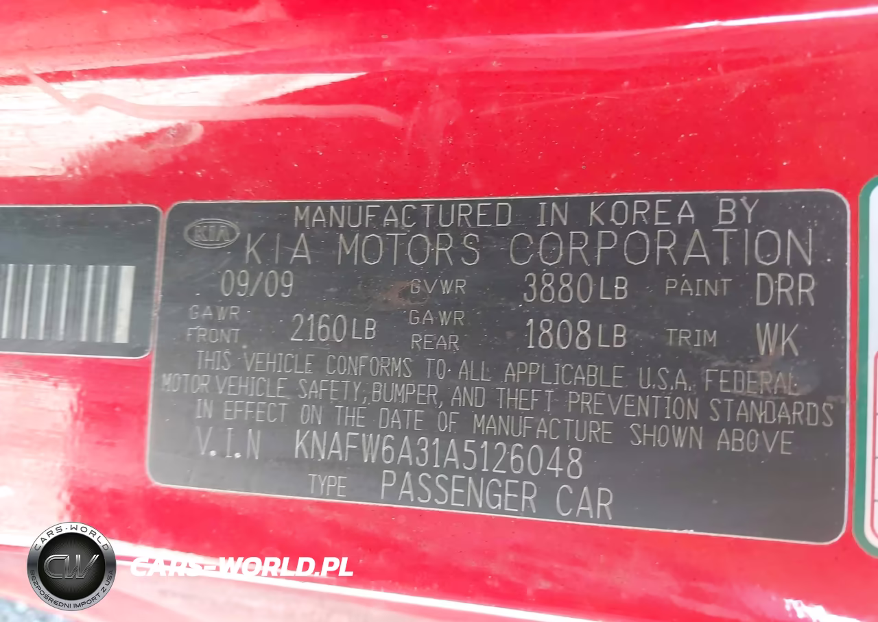 2010 KIA FORTE SX VIN:KNAFW6A31A5126048 - 9