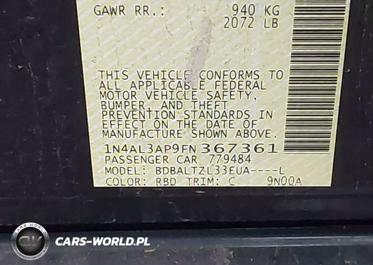 2015 Nissan Altima 2.5 Sl VIN:1N4AL3AP9FN367361 - 9