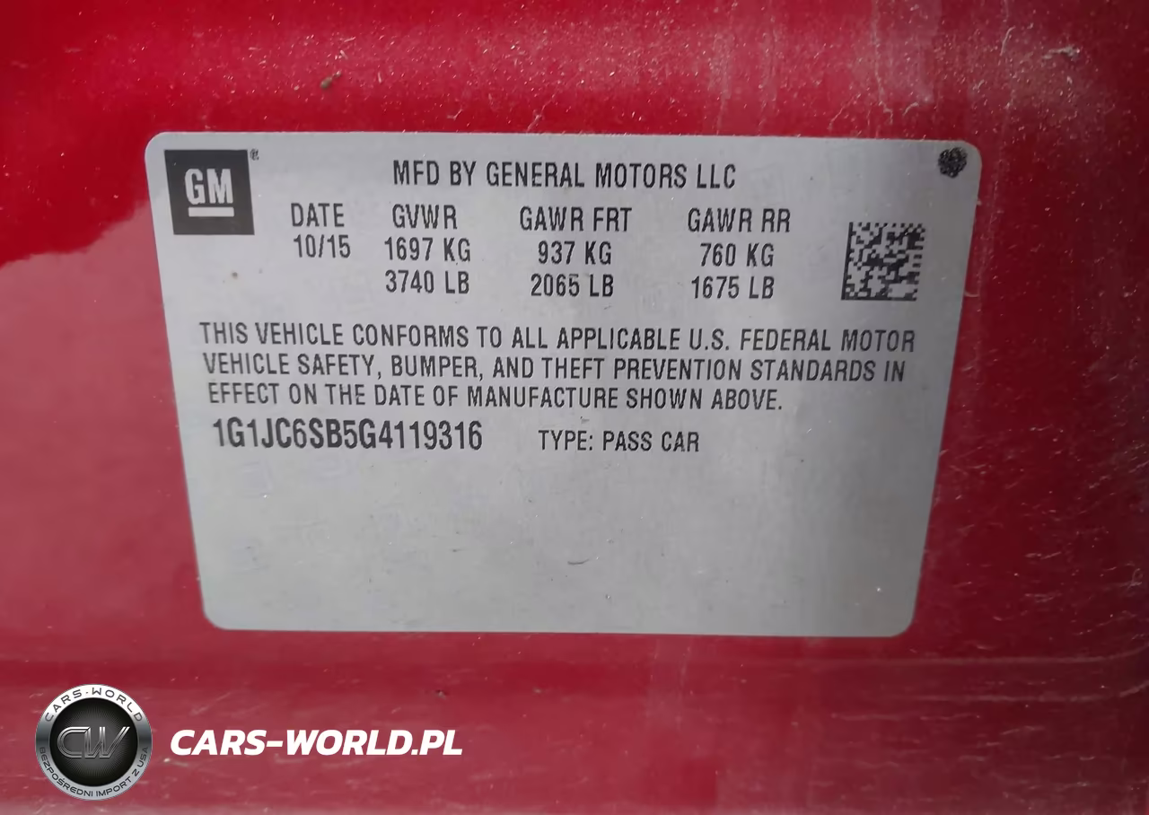 2016 Chevrolet Sonic Lt Auto VIN:1G1JC6SB5G4119316 - 9