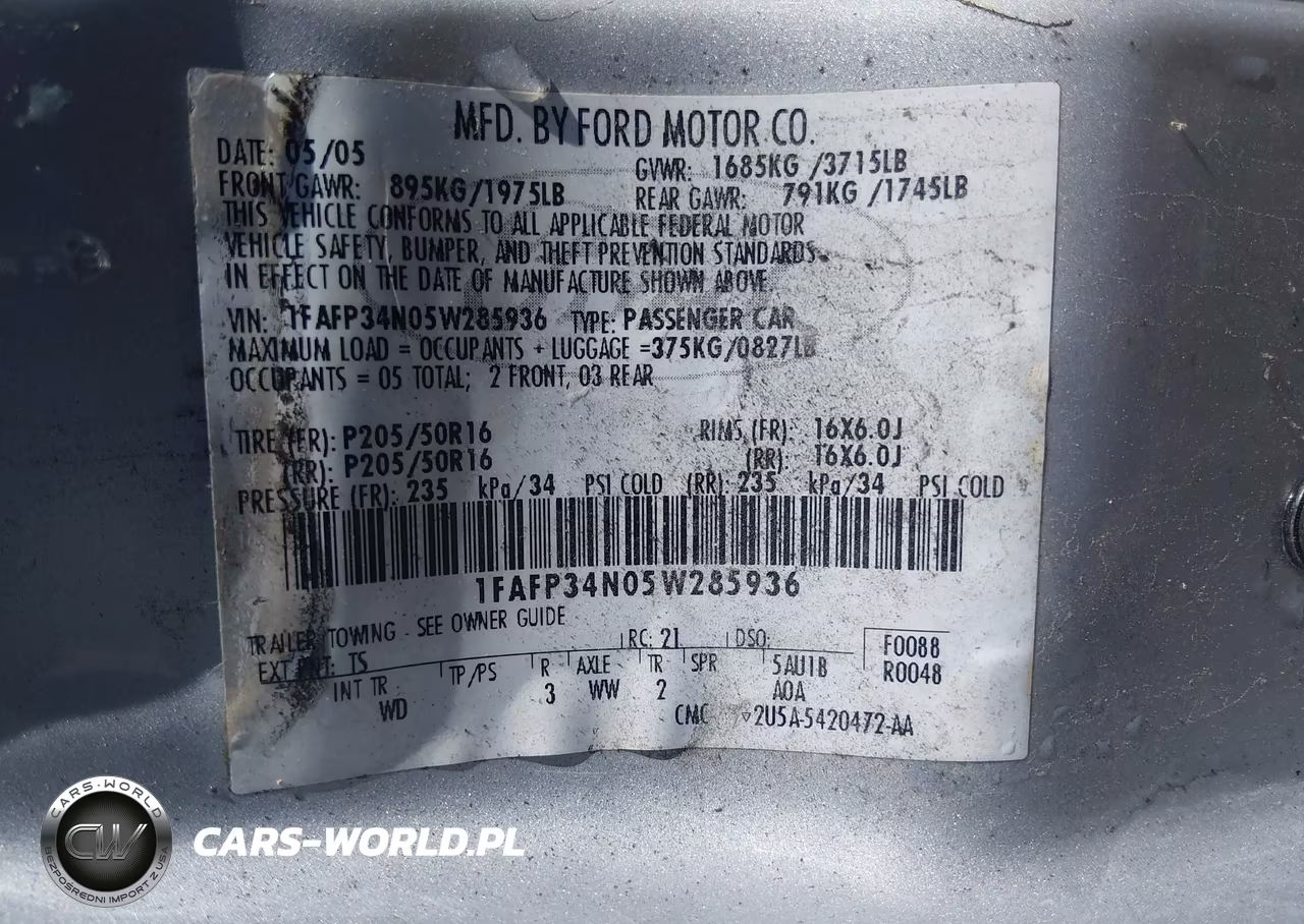 2005 Ford Focus Zx4 VIN:1FAFP34N05W285936 - 9