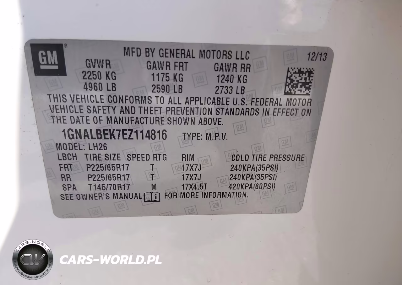 2014 Chevrolet Equinox 1Lt VIN:1GNALBEK7EZ114816 - 9