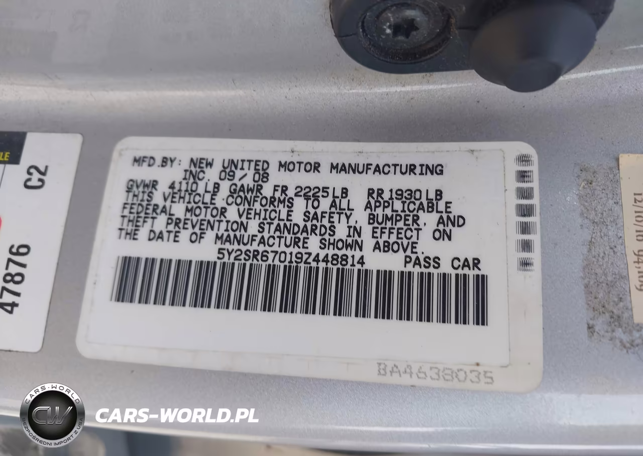 2009 Pontiac Vibe Gt VIN:5Y2SR67019Z448814 - 9