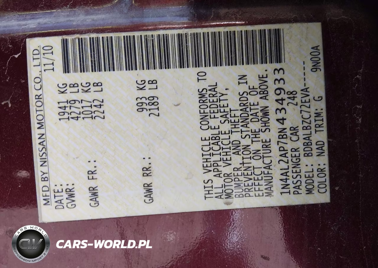2011 Nissan Altima 2.5 S VIN:1N4AL2AP7BN434933 - 9