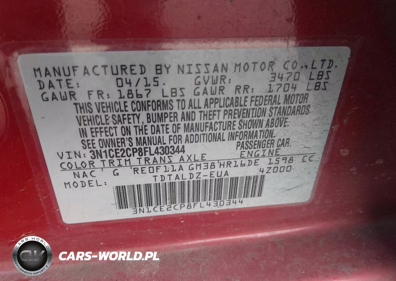 2015 Nissan Versa Note Sv VIN:3N1CE2CP8FL430344 - 9