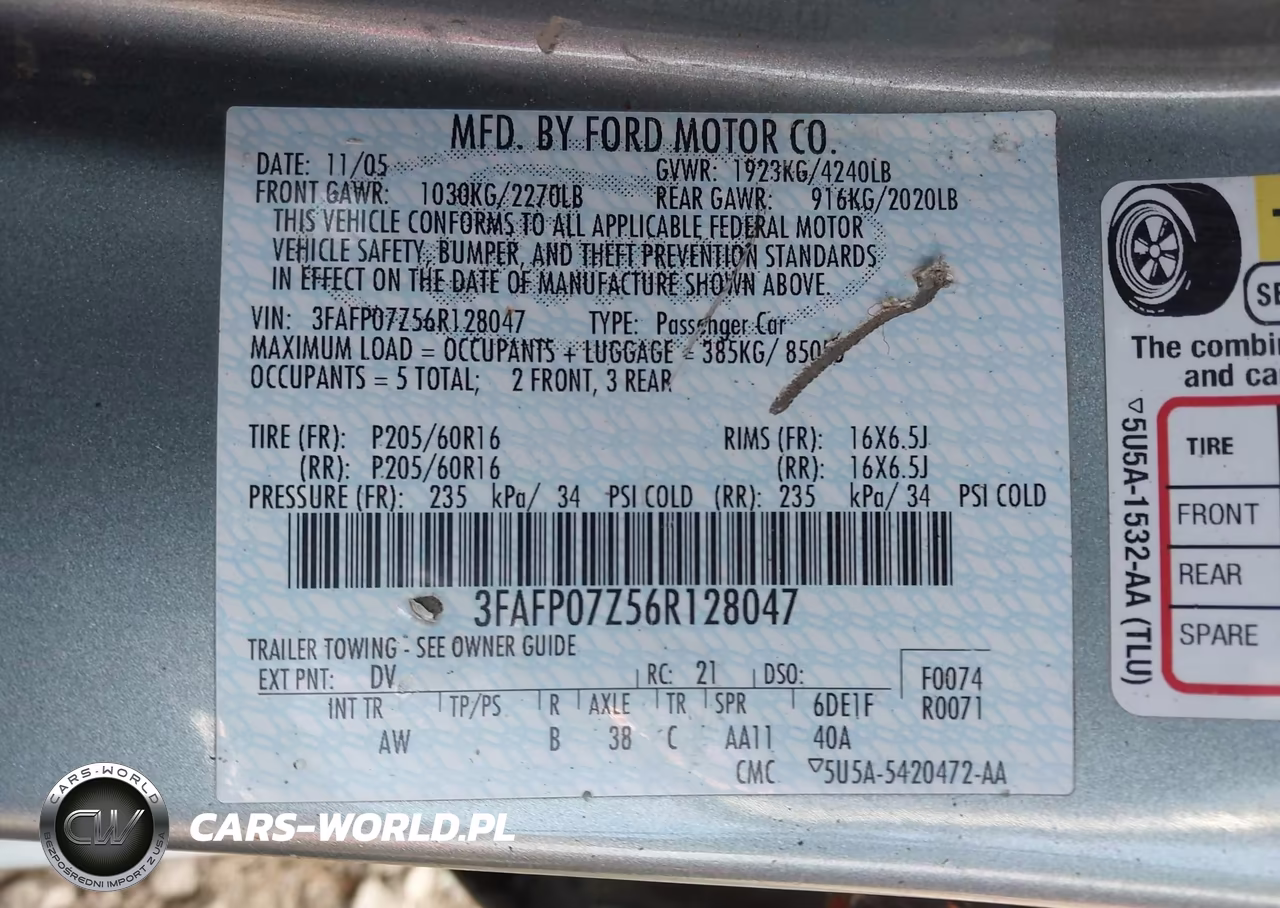 2006 Ford Fusion Se VIN:3FAFP07Z56R128047 - 9