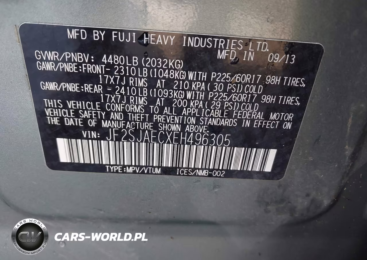 2014 Subaru Forester 2.5I Premium VIN:JF2SJAECXEH496305 - 9