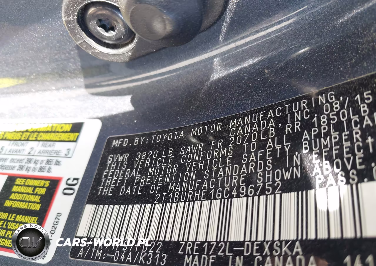 2016 Toyota Corolla S VIN:2T1BURHE1GC496752 - 9