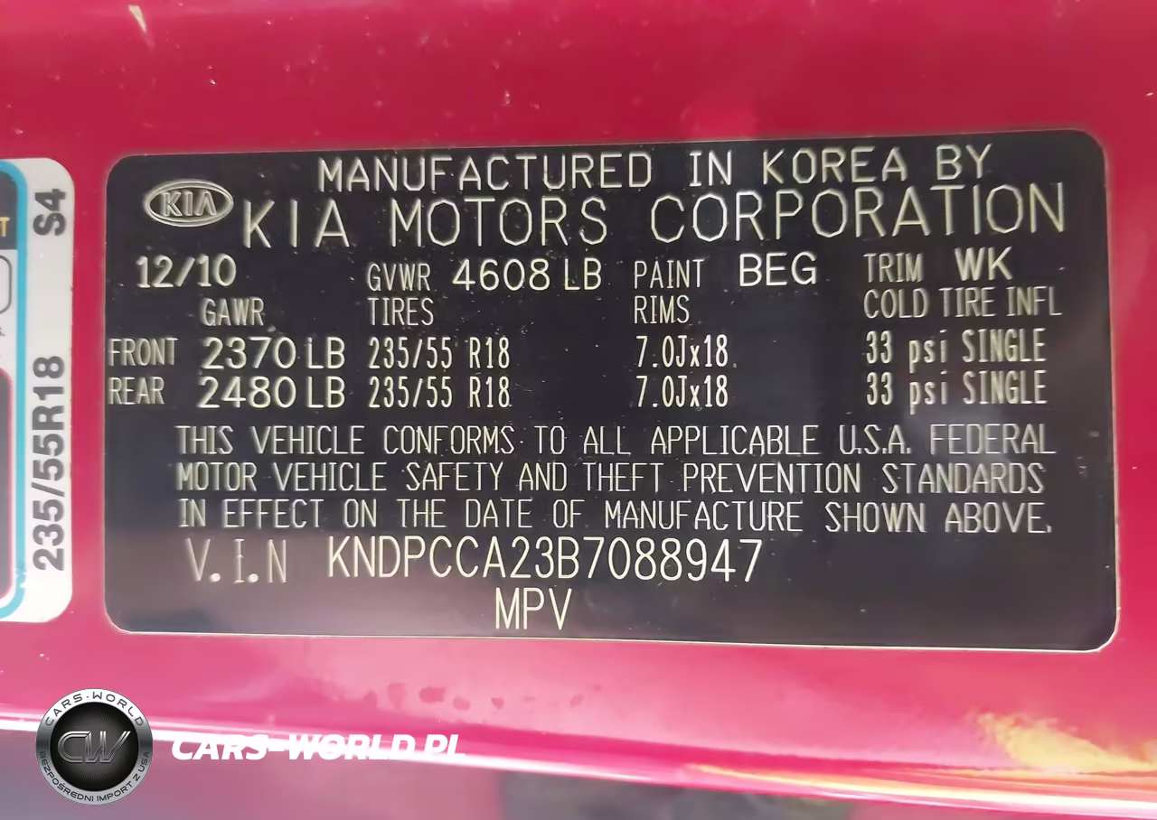 2011 Kia Sportage Ex VIN:KNDPCCA23B7088947 - 9