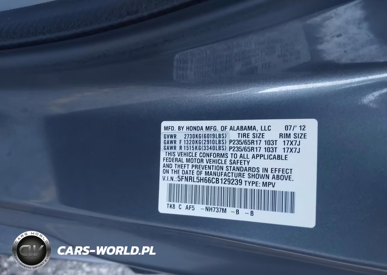 2012 Honda Odyssey Ex-L VIN:5FNRL5H66CB129239 - 9