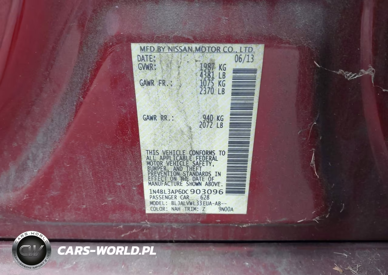 2013 Nissan Altima 3.5 Sl VIN:1N4BL3AP6DC903096 - 9