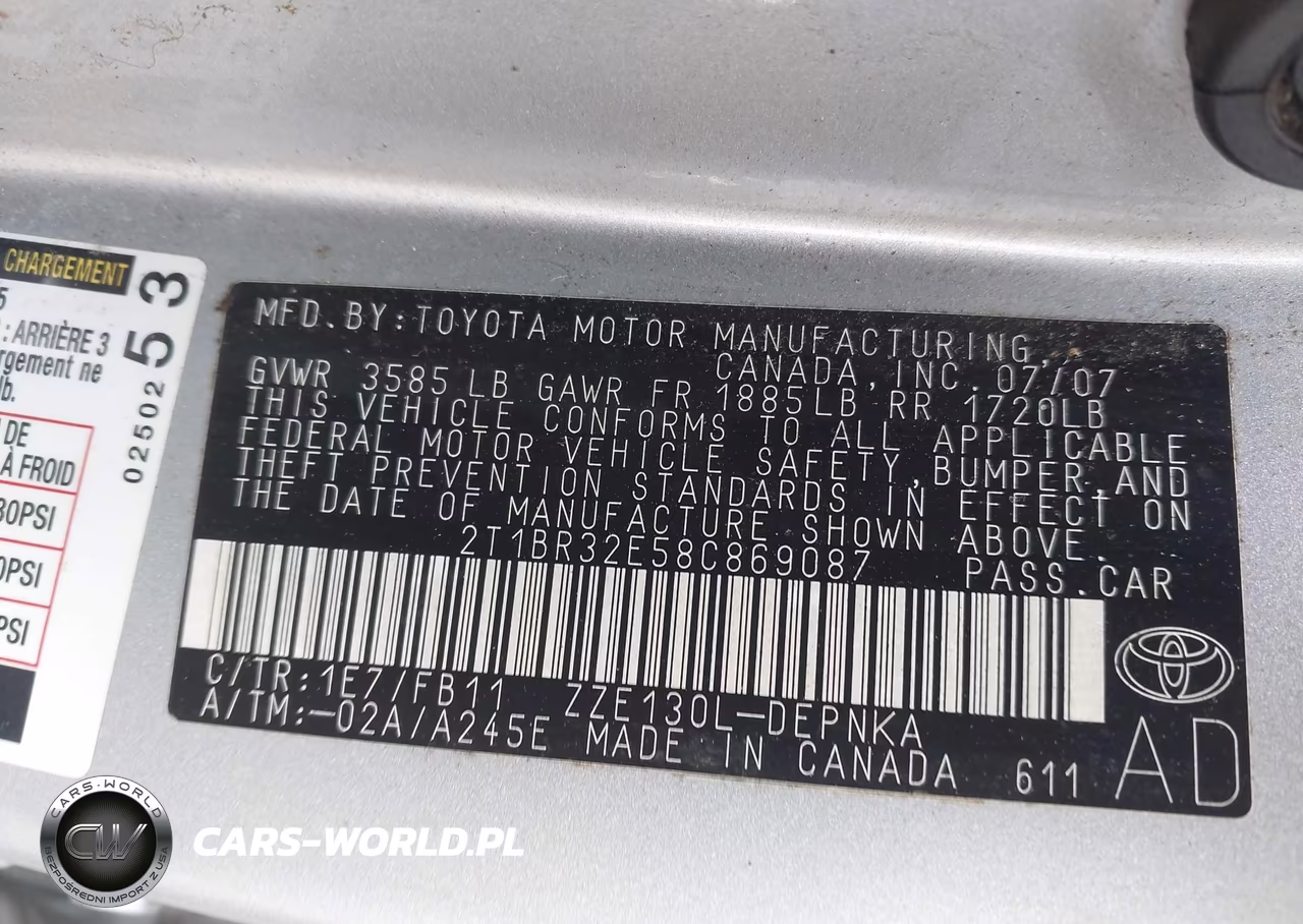 2008 Toyota Corolla Le VIN:2T1BR32E58C869087 - 9