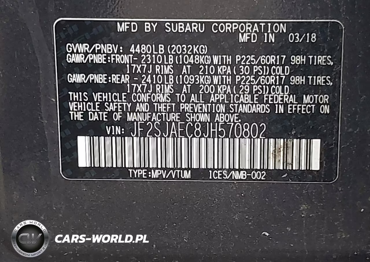 2018 Subaru Forester 2.5I Premium VIN:JF2SJAEC8JH570802 - 9