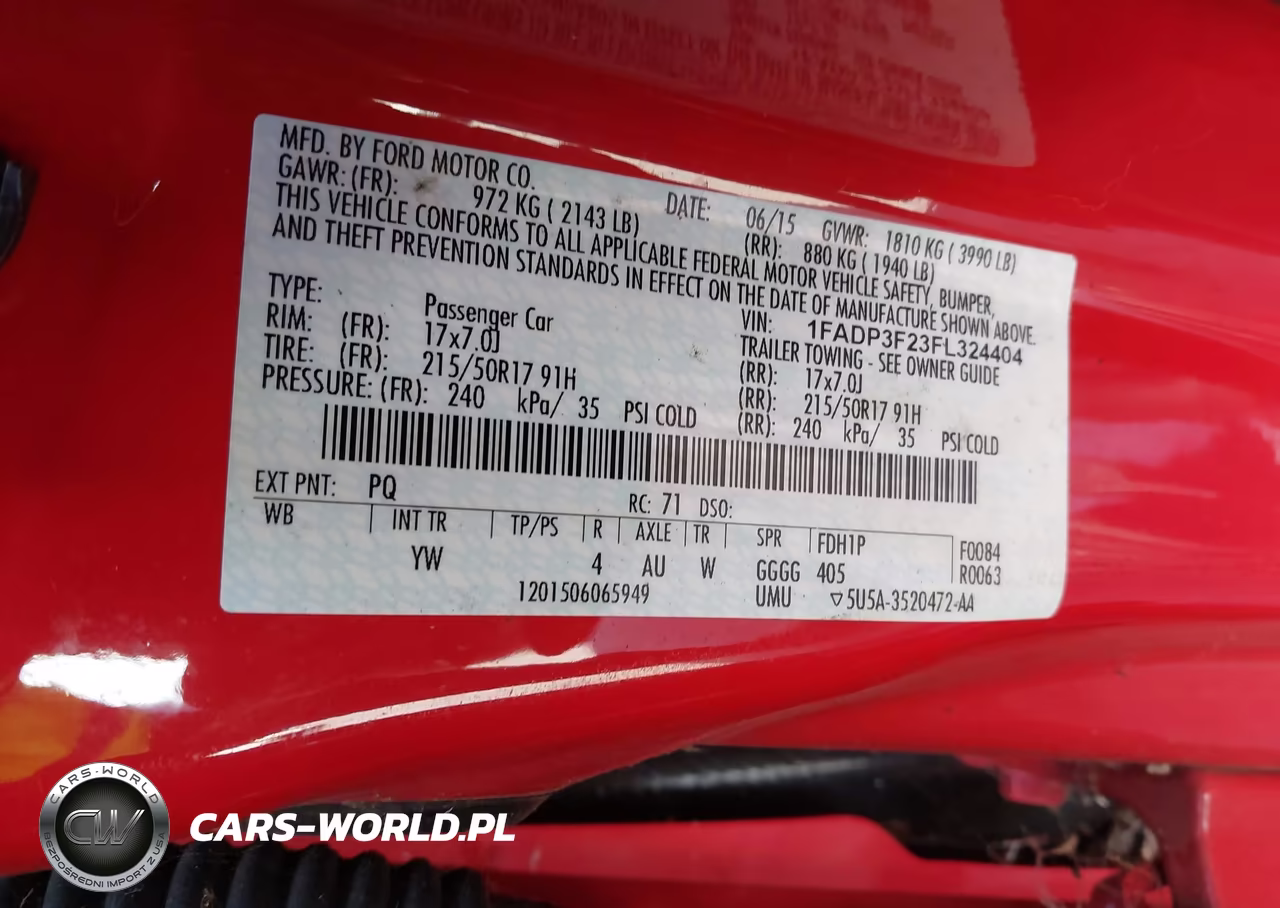 2015 Ford Focus Se VIN:1FADP3F23FL324404 - 9