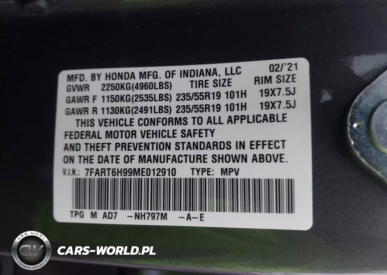2021 Honda Cr-V Hybrid Touring VIN:7FART6H99ME012910 - 9