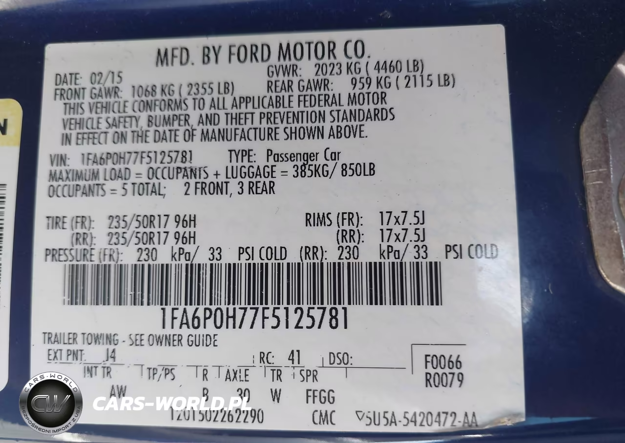 2015 Ford Fusion Se VIN:1FA6P0H77F5125781 - 9