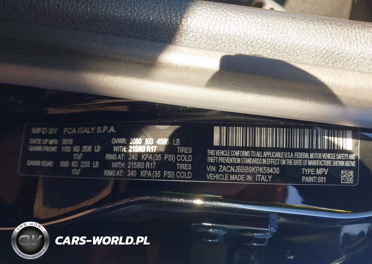 2019 Jeep Renegade Latitude 4X4 VIN:ZACNJBBB9KPK58430 - 9