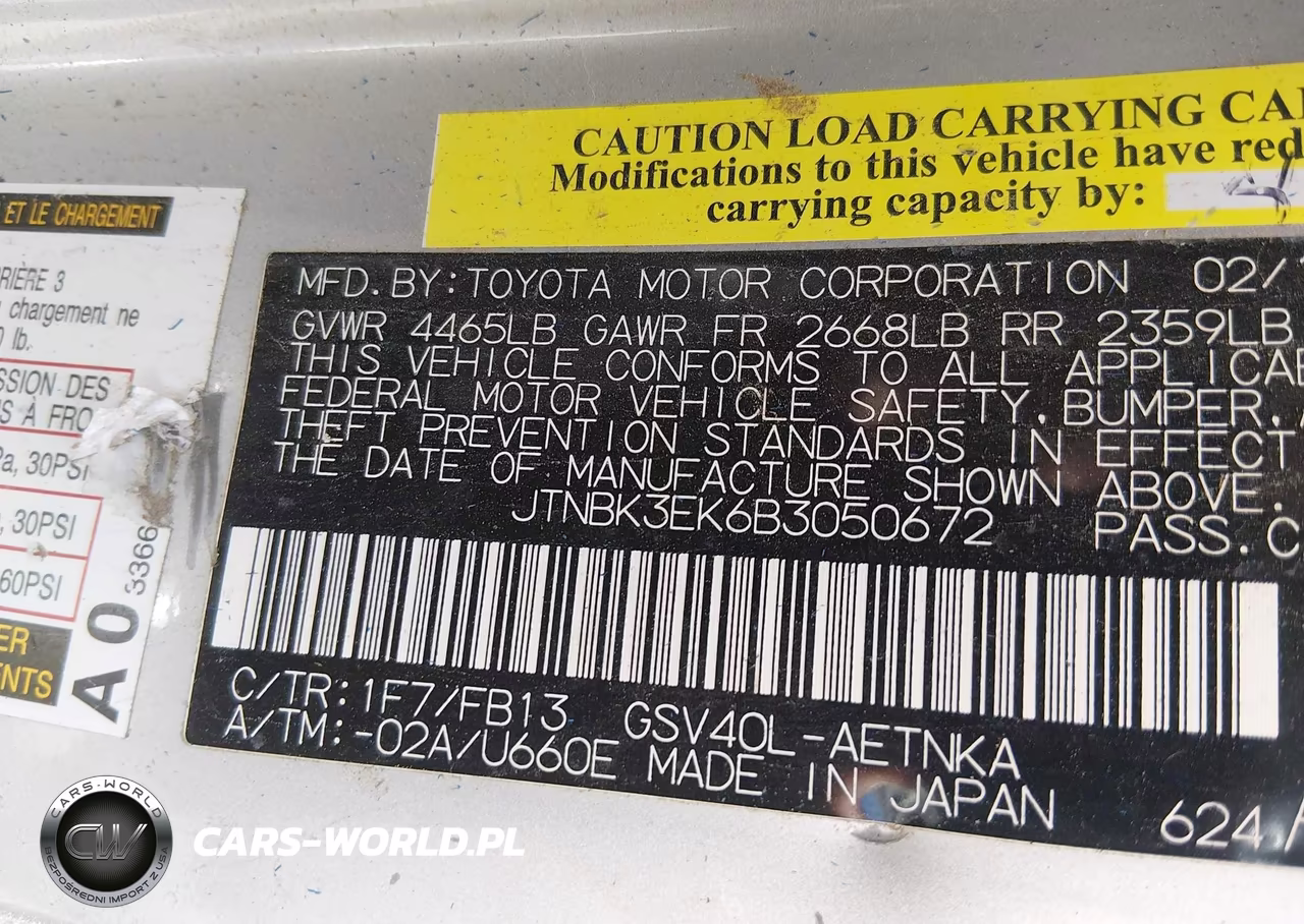 2011 Toyota Camry Le V6 VIN:JTNBK3EK6B3050672 - 9