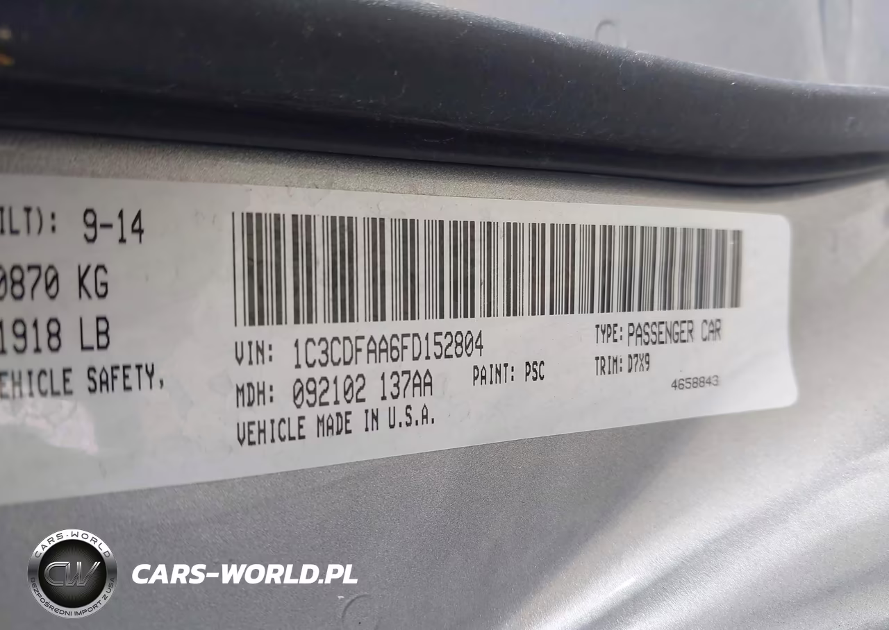 2015 Dodge Dart Se VIN:1C3CDFAA6FD152804 - 9