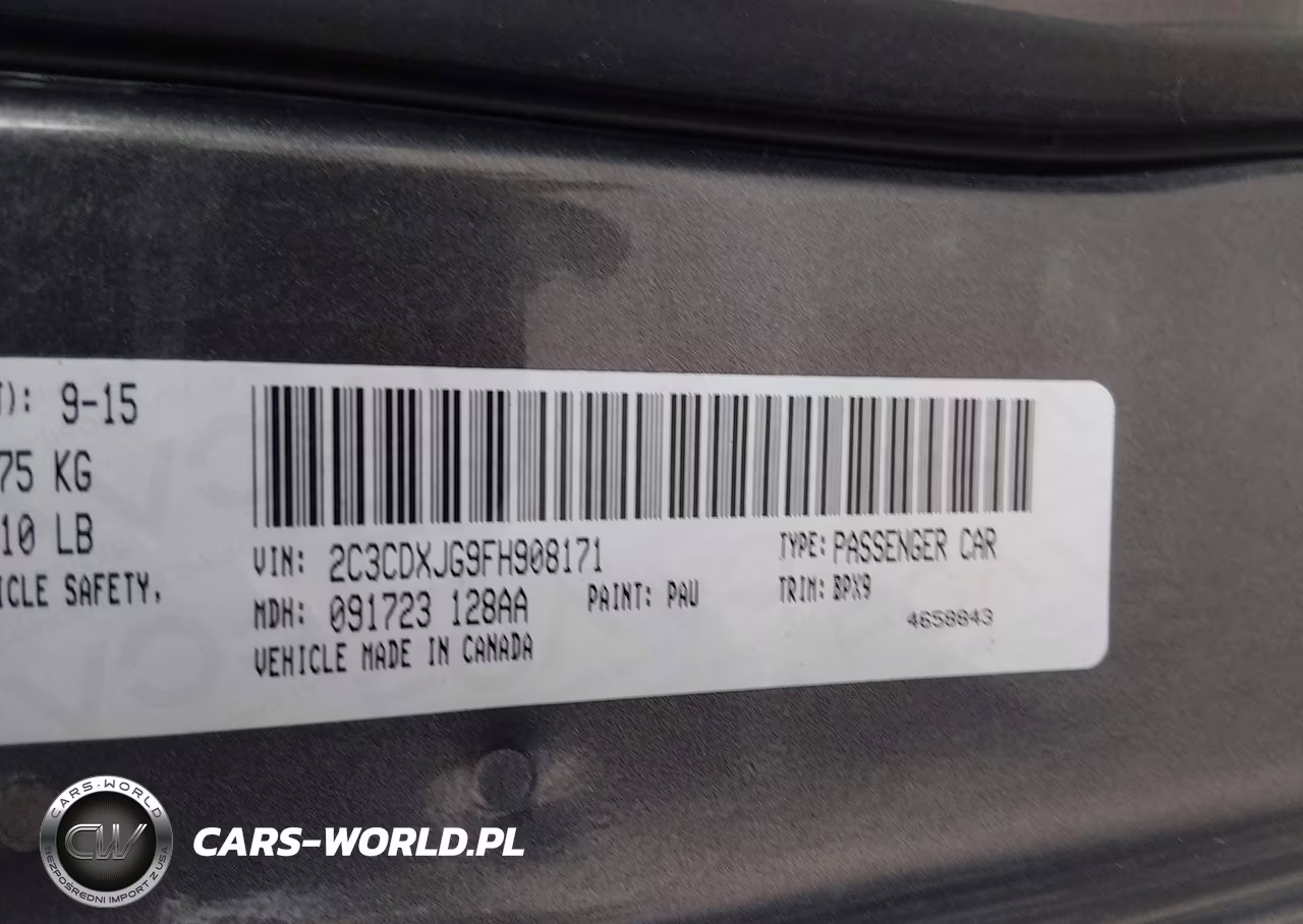 2015 Dodge Charger Sxt VIN:2C3CDXJG9FH908171 - 9