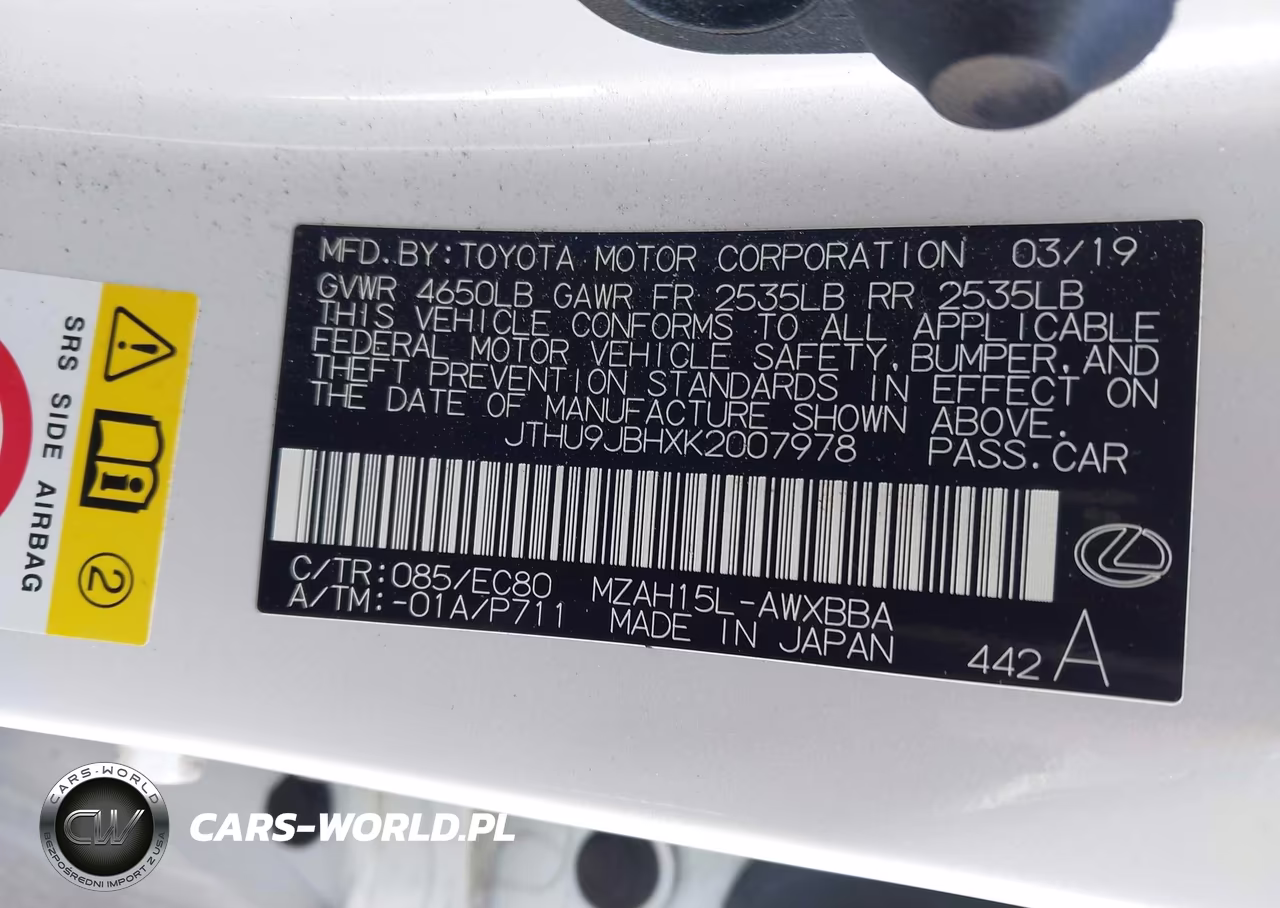 2019 Lexus Ux 250H VIN:JTHU9JBHXK2007978 - 9