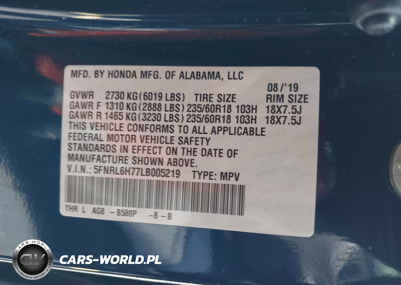 2020 Honda Odyssey Ex-L-Ex-L W-Navi Res VIN:5FNRL6H77LB005219 - 9