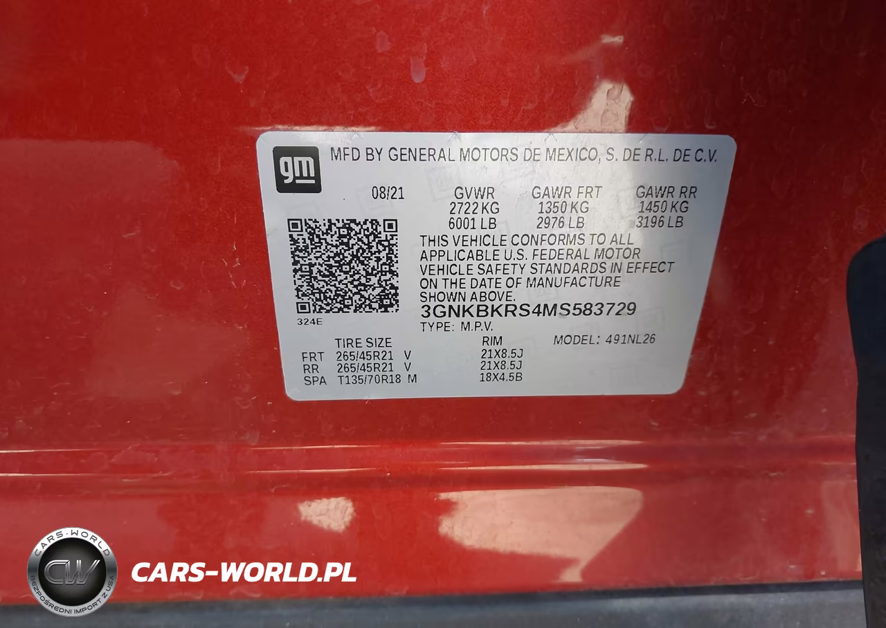 2021 Chevrolet Blazer Awd Rs VIN:3GNKBKRS4MS583729 - 9