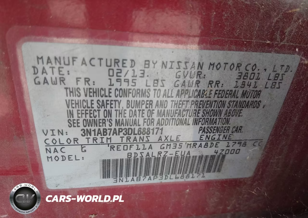 2013 Nissan Sentra Sr VIN:3N1AB7AP3DL688171 - 9