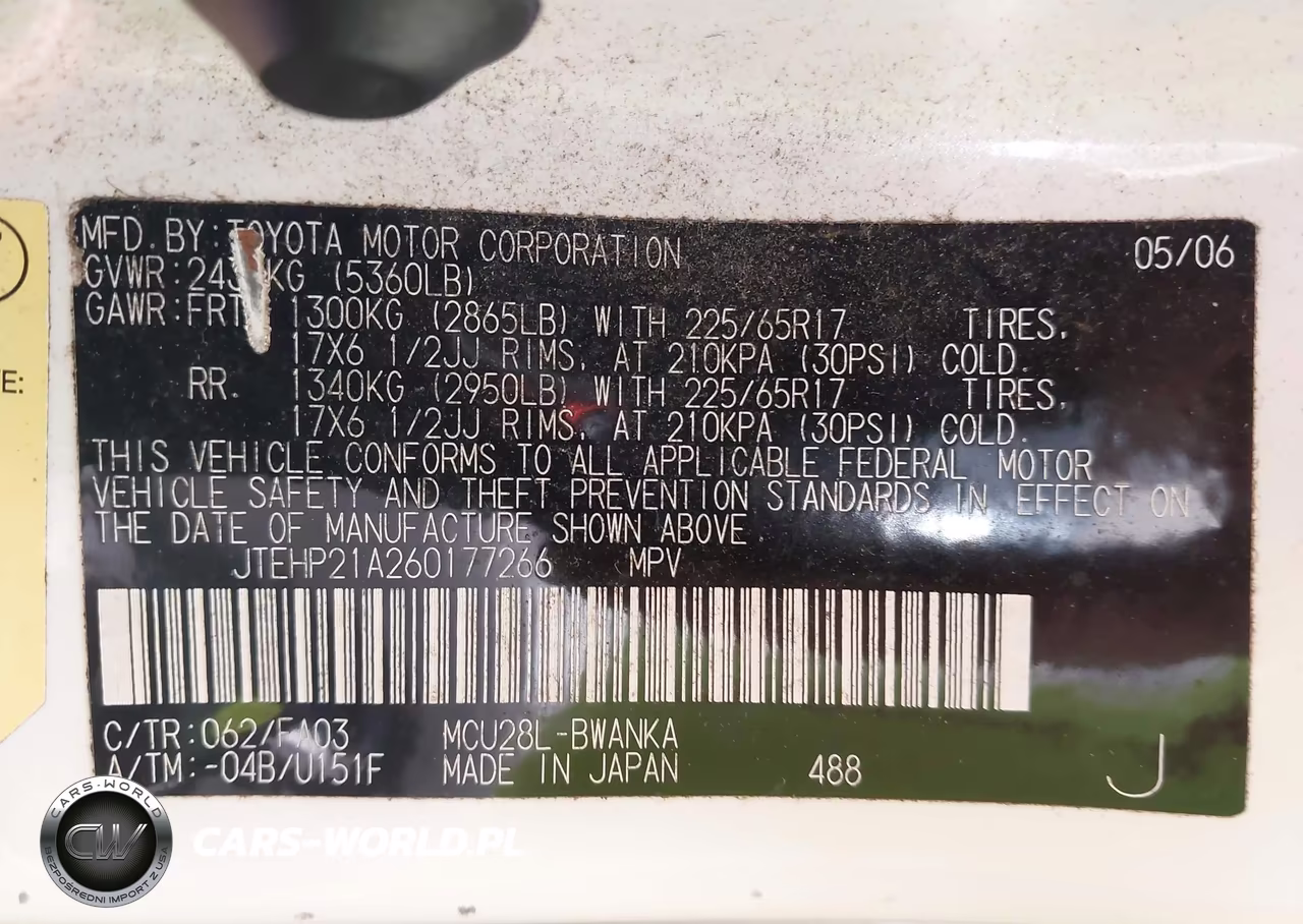 2006 Toyota Highlander Sport V6 VIN:JTEHP21A260177266 - 9